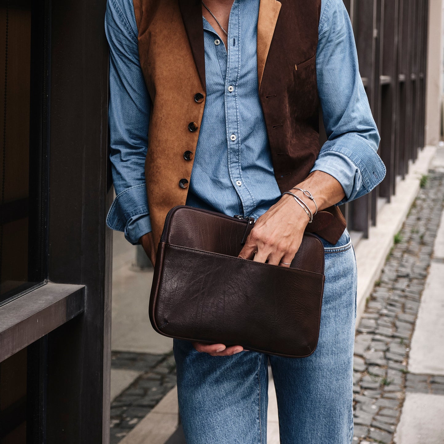Leather MacBook Case 16'' - Coffee