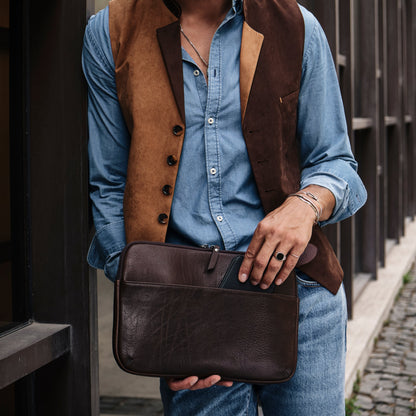 Leather MacBook Case 16'' - Coffee