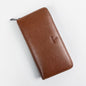 Leather Zippered Women's Handbag - Tan
