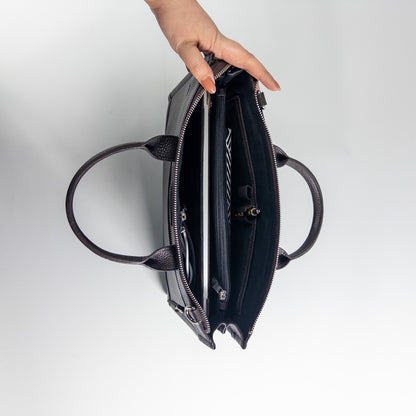 Flotter Leather Briefcase - Coffee