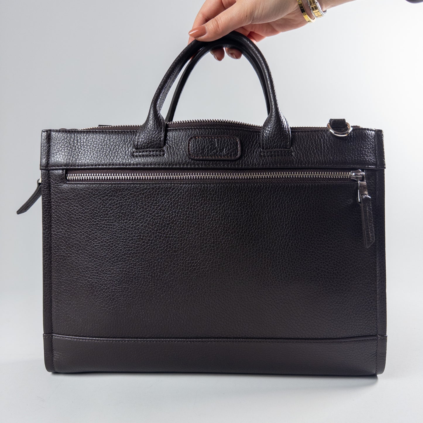 Flotter Leather Briefcase - Coffee