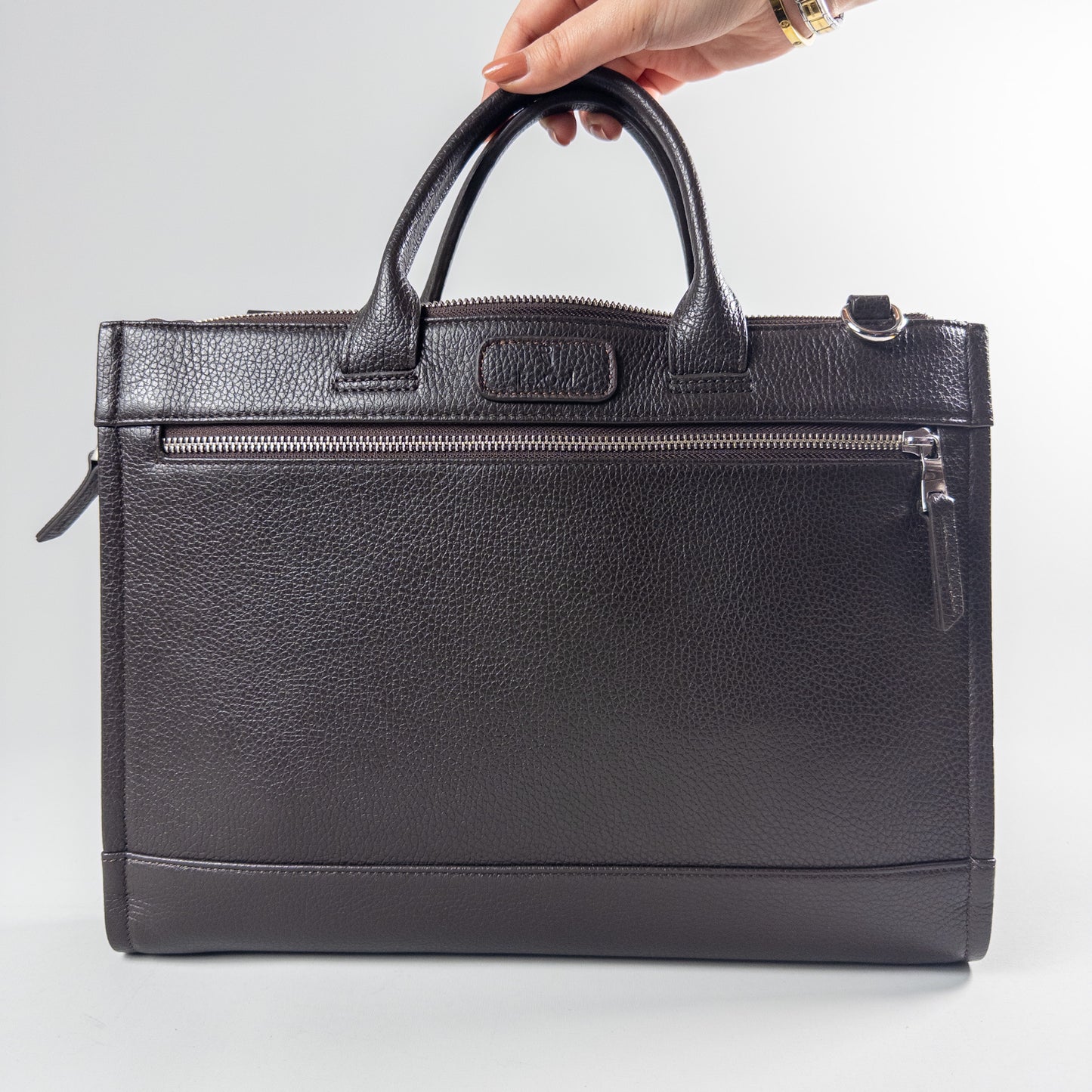 Flotter Leather Briefcase - Coffee