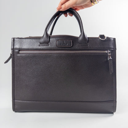Flotter Leather Briefcase - Coffee