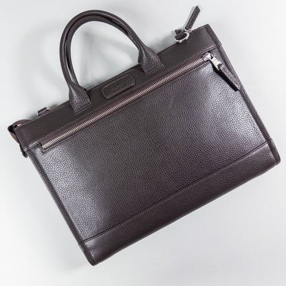 Flotter Leather Briefcase - Coffee