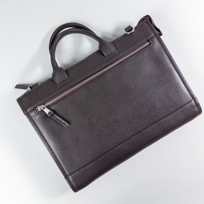 Flotter Leather Briefcase - Coffee