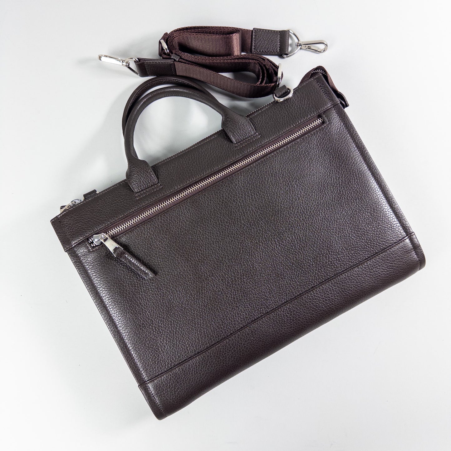 Flotter Leather Briefcase - Coffee