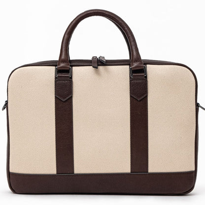ELEGANT - Coffee | Leather & Canvas Laptop / Briefcase
