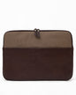 Leather & Canvas MacBook Sleeve 16'' - Coffee / Khaki