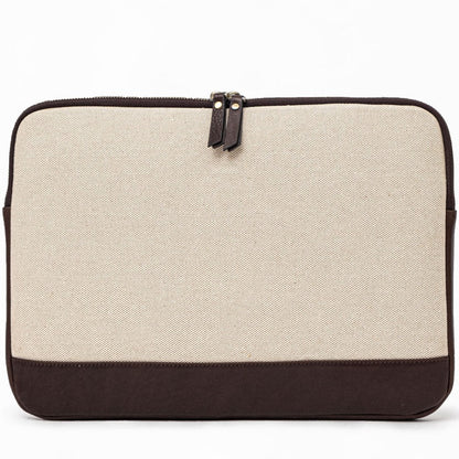 Lucky - Coffee / Cream | Leather & Canvas Clutch Bag