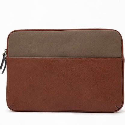 Leather & Canvas MacBook Sleeve 16'' - Tan / Khaki