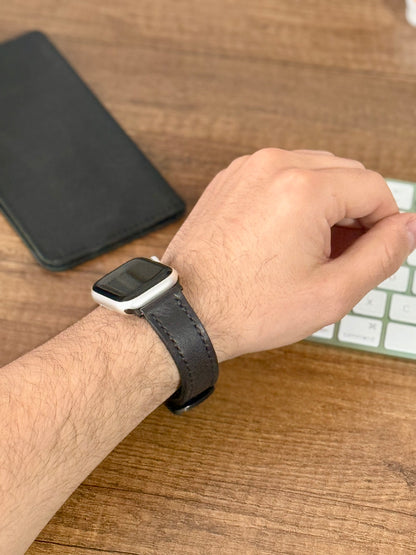siyah deri apple watch kayis