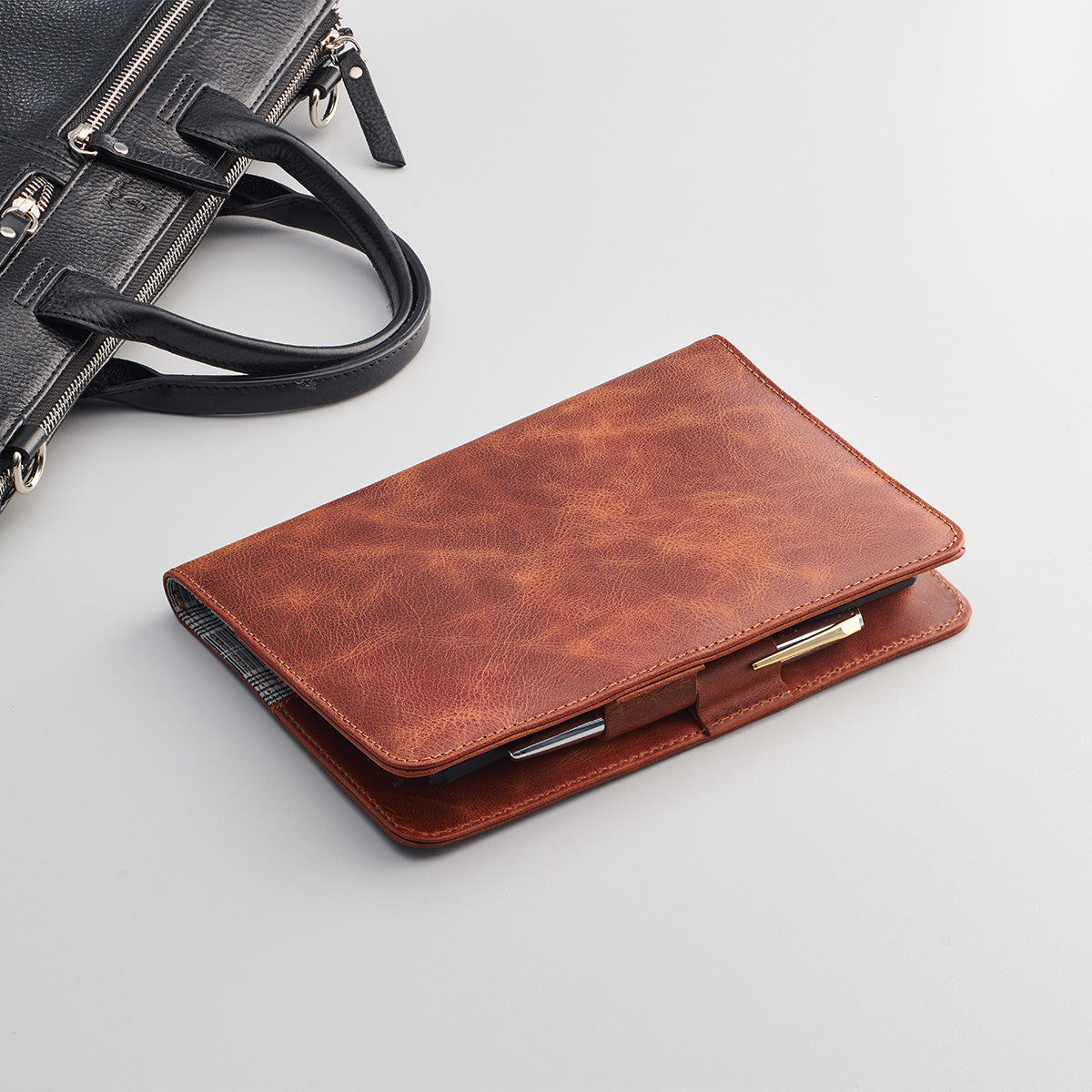 Handmade Leather Notebook Cover A5 - A6 Tan