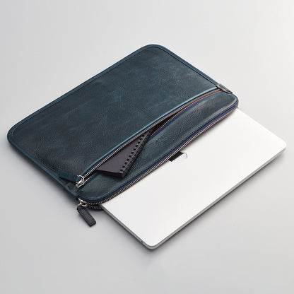 MacBook Bag - Leather Case Petrol Green