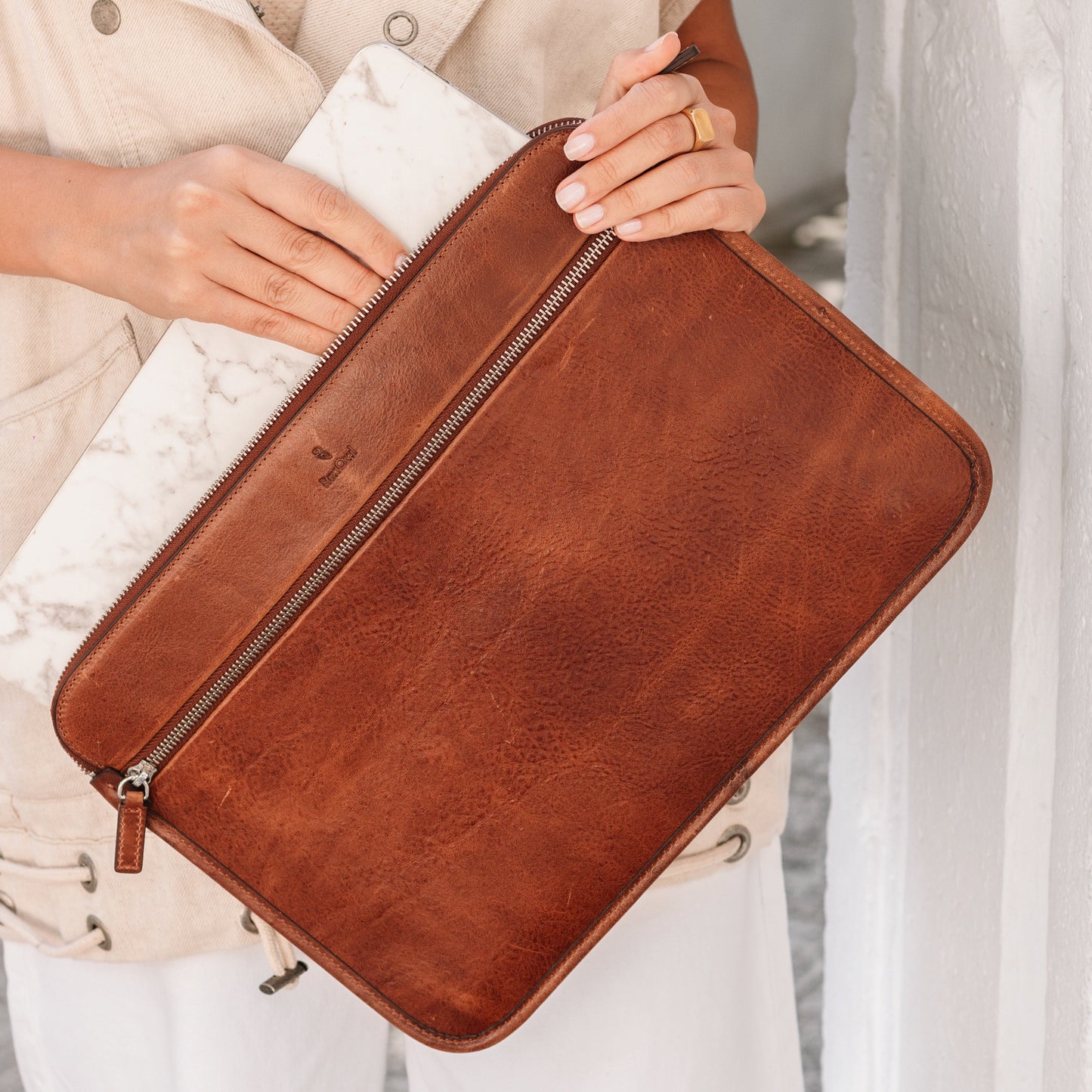 MacBook Bag - Leather Case Tan