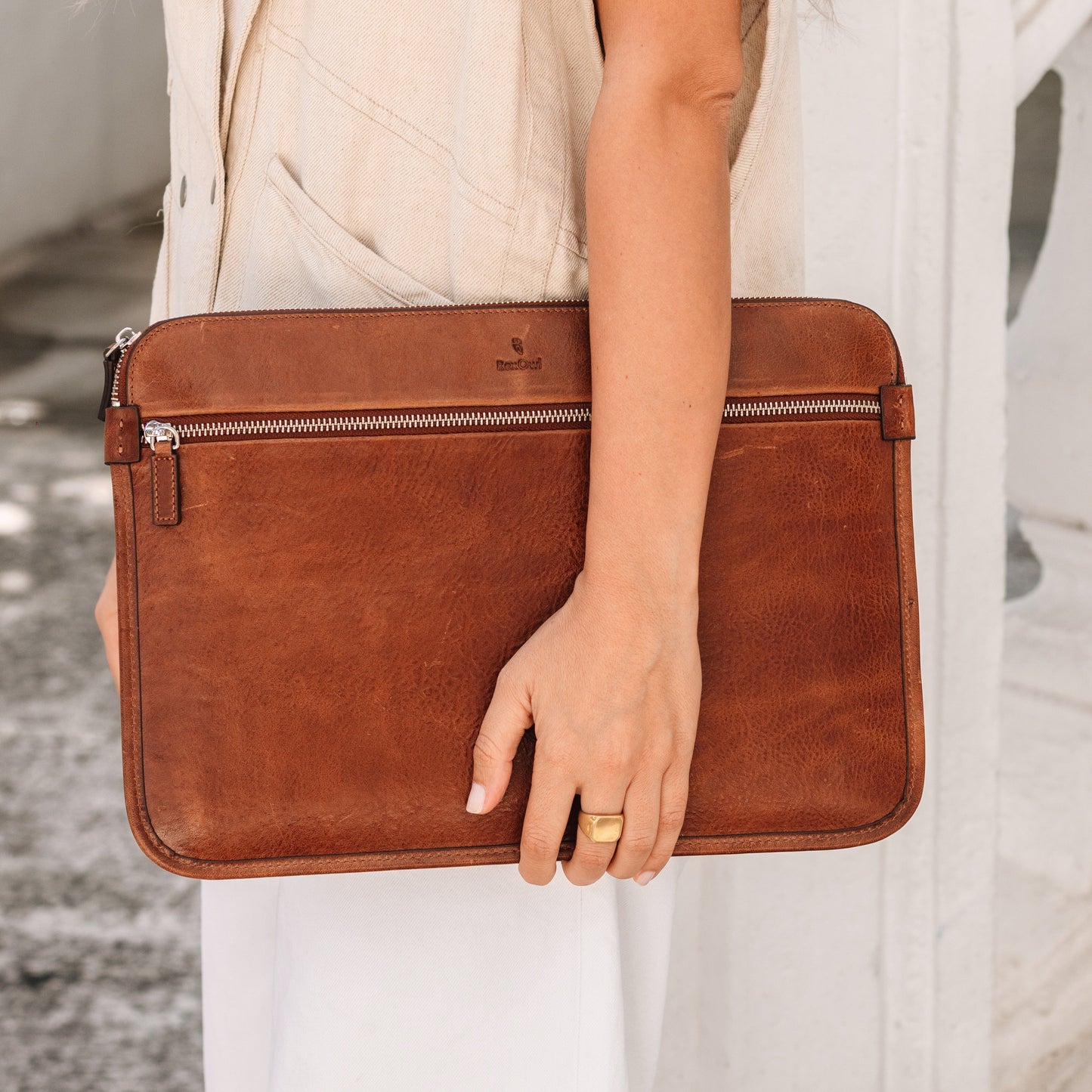 MacBook Bag - Leather Case Tan