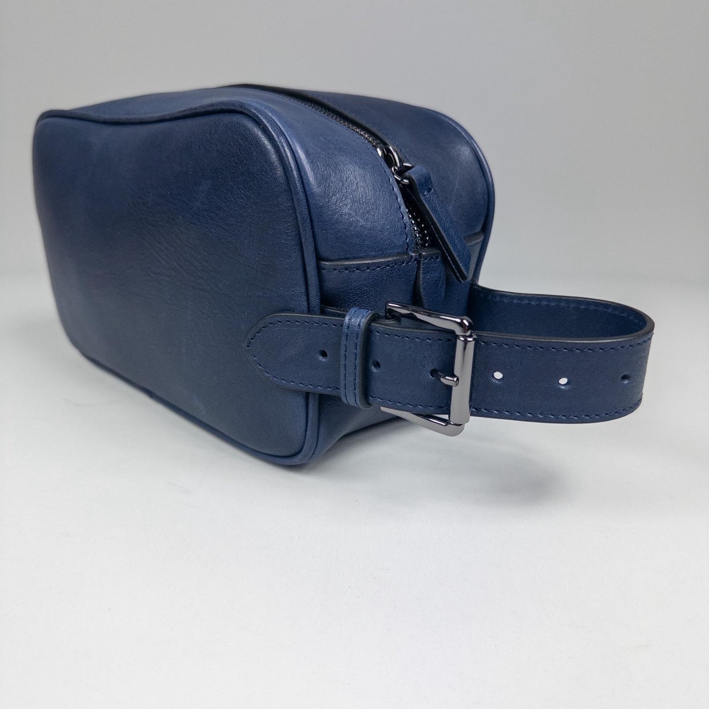Portfolio Leather Handbag - Navy Blue