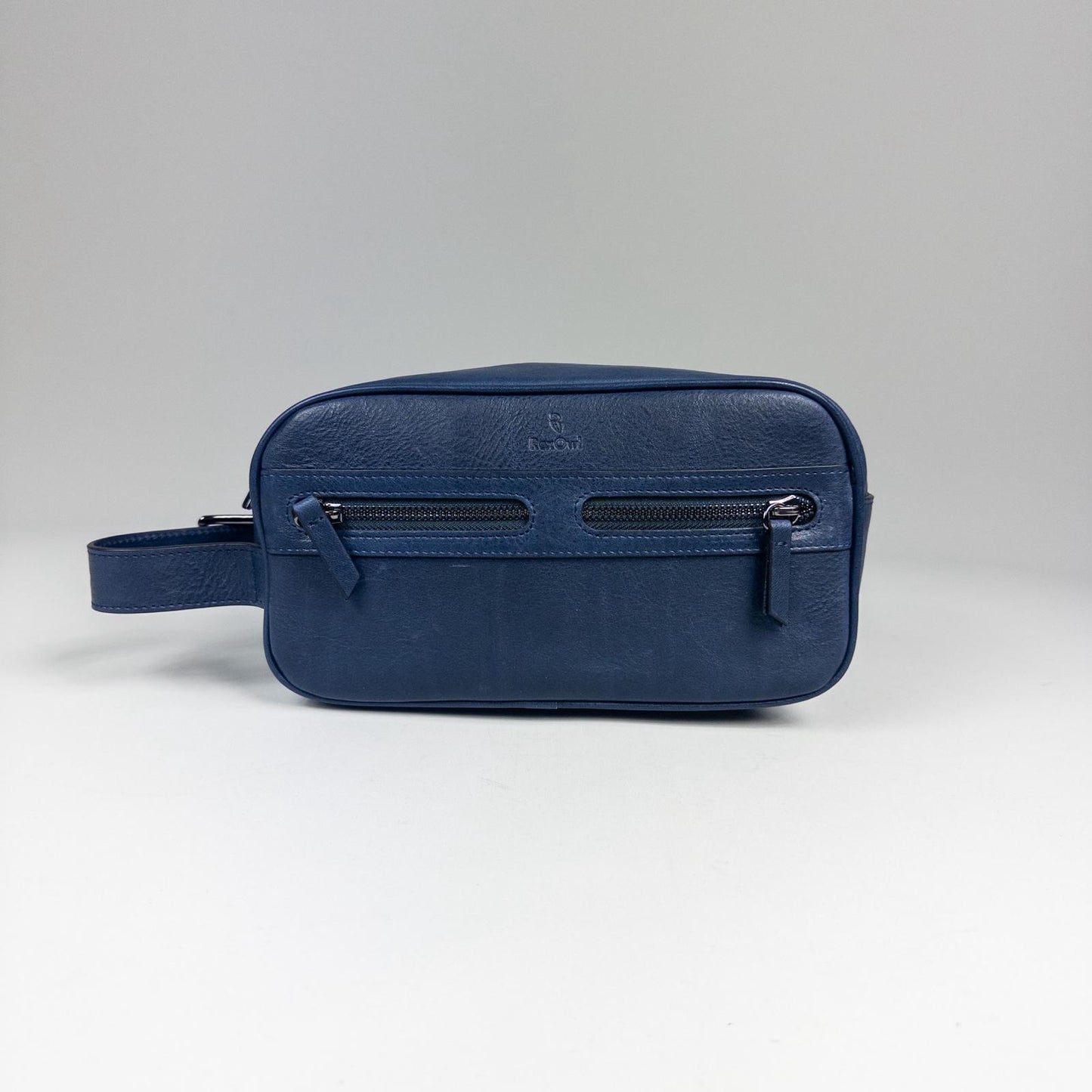 Portfolio Leather Handbag - Navy Blue