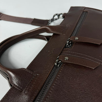 Deri Briefcase Evrak Çantası - Kahve
