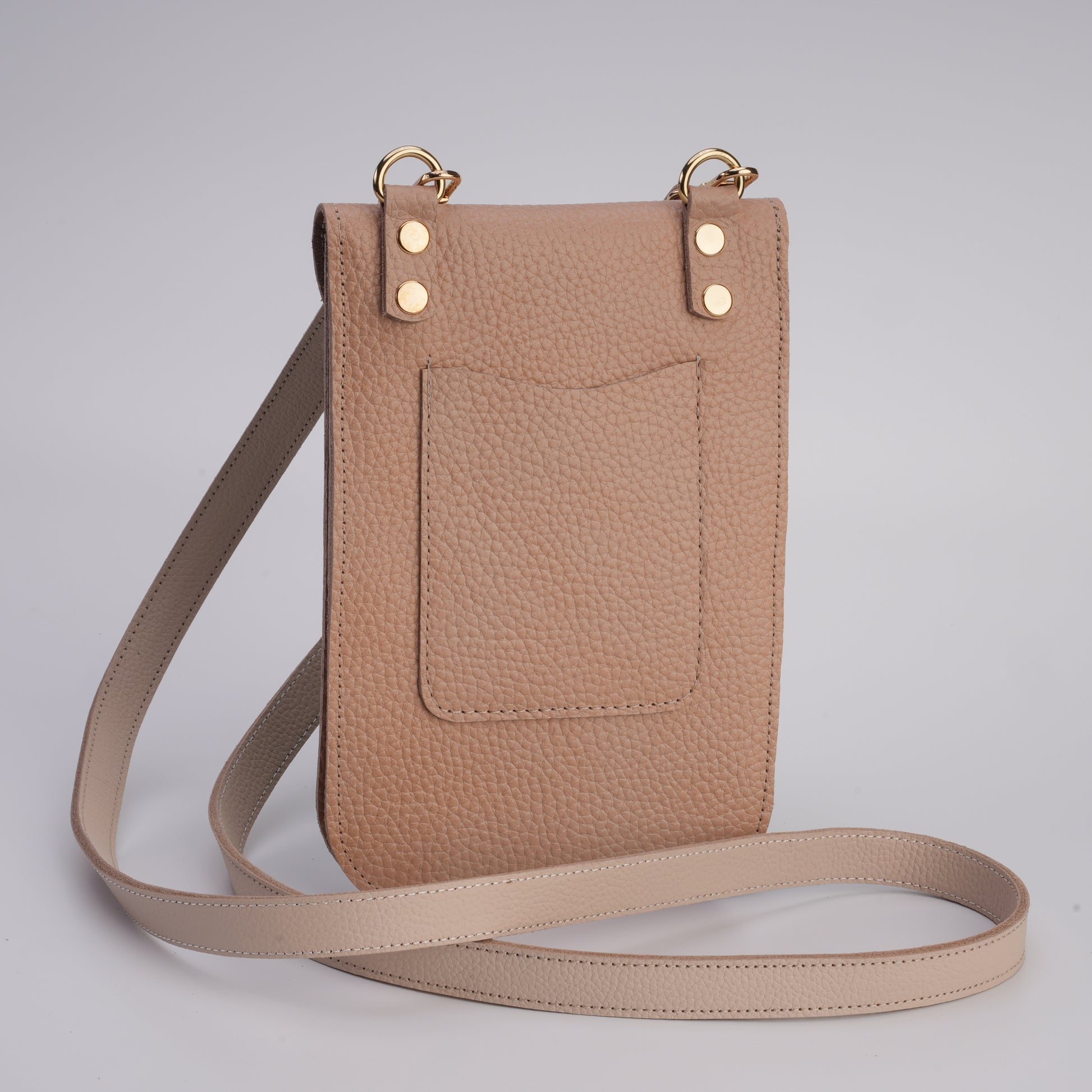compact leather phone bag for daily use / günlük kullanım için kompakt deri telefon çantası