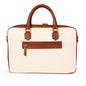 ELEGANT - Tan | Leather & Canvas Laptop / Briefcase