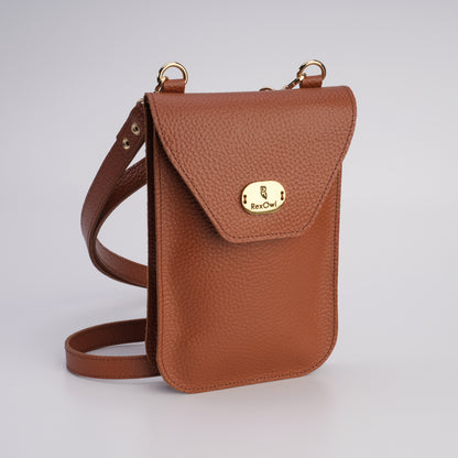 compact leather phone bag for daily use / günlük kullanım için kompakt deri telefon çantası