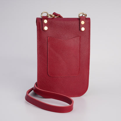 compact leather phone bag for daily use / günlük kullanım için kompakt deri telefon çantası
