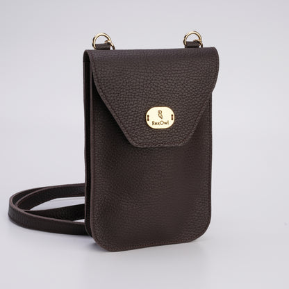 compact leather phone bag for daily use / günlük kullanım için kompakt deri telefon çantası