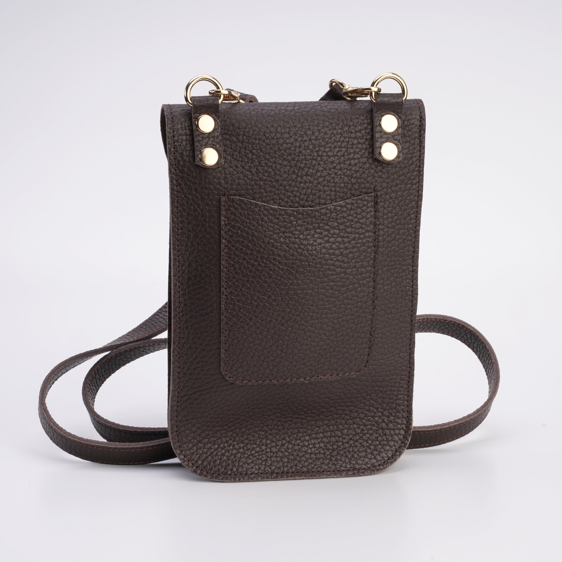 compact leather phone bag for daily use / günlük kullanım için kompakt deri telefon çantası