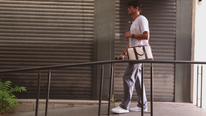 ELEGANT - Coffee | Leather & Canvas Laptop / Briefcase