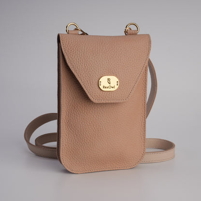 compact leather phone bag for daily use / günlük kullanım için kompakt deri telefon çantası