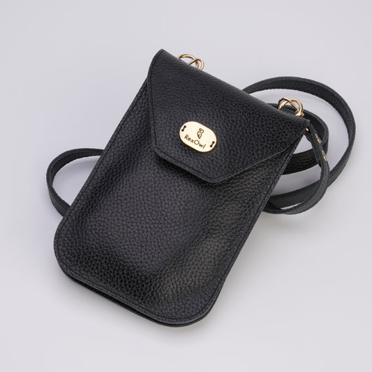 compact leather phone bag for daily use / günlük kullanım için kompakt deri telefon çantası