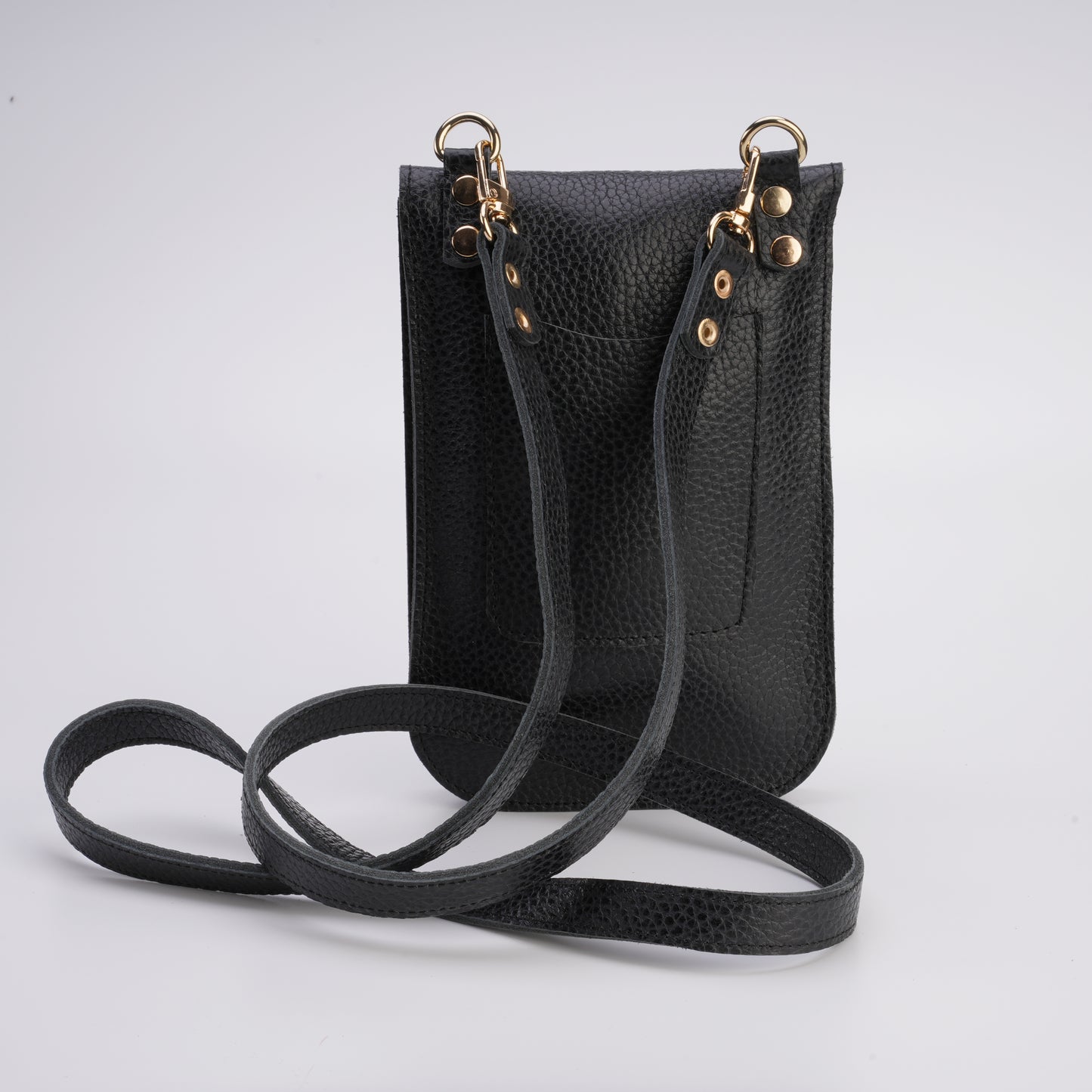 compact leather phone bag for daily use / günlük kullanım için kompakt deri telefon çantası