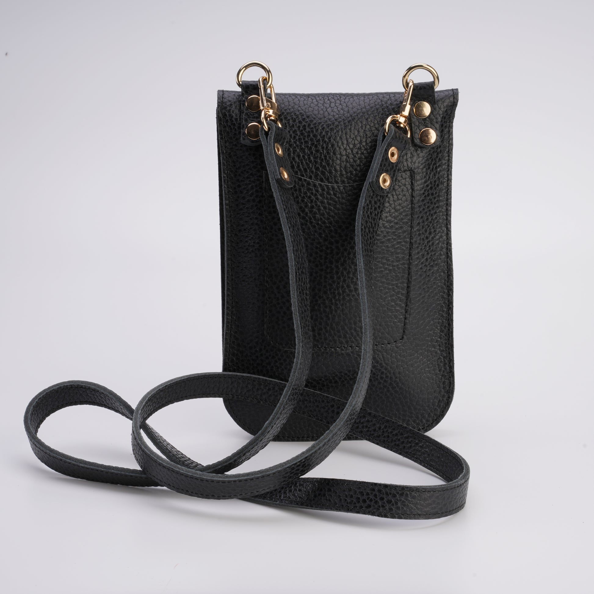 compact leather phone bag for daily use / günlük kullanım için kompakt deri telefon çantası